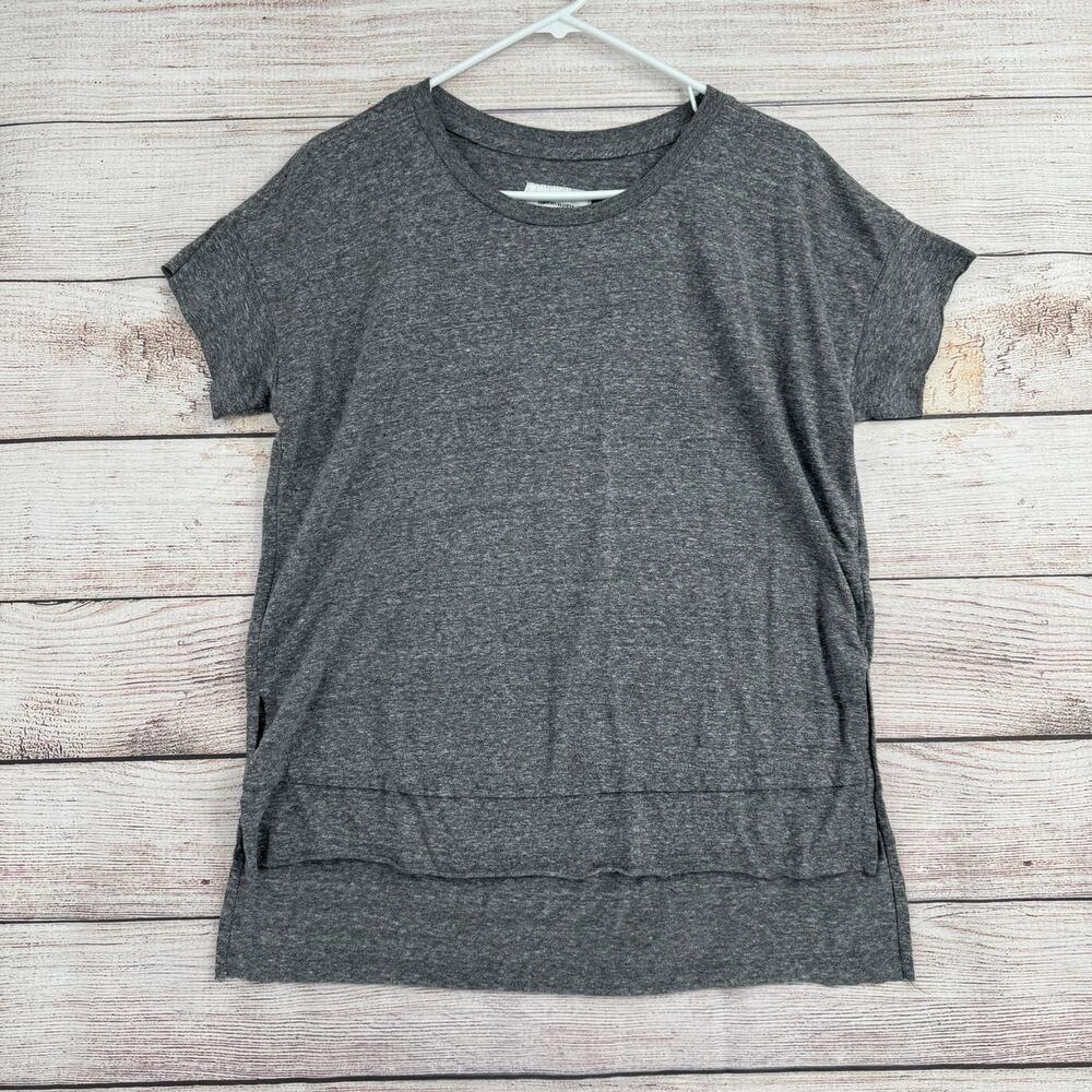 Current/Elliott Faux Cut T-Shirt Womens 0‎ Gray Oversized Made in USA